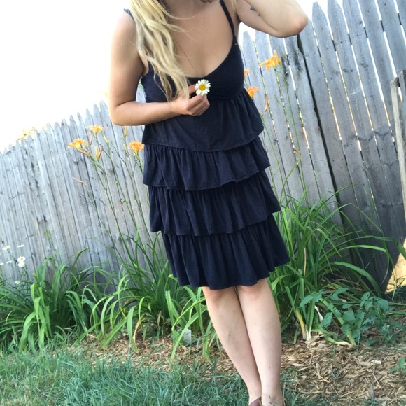 J Crew Navy Knit Tiered Dress - Picture 3 of 6